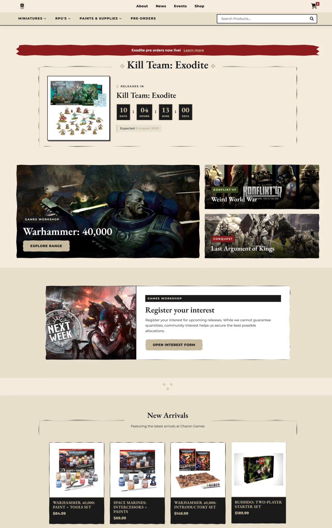 Charon Games website built by JRC